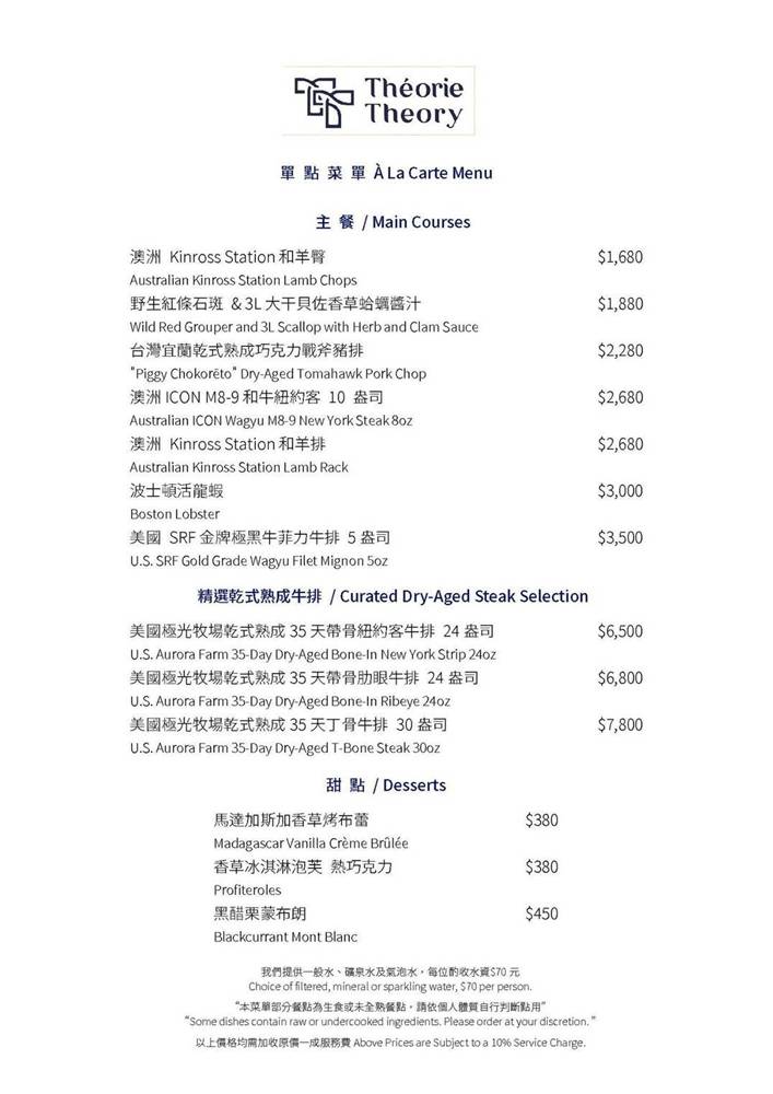 東區約會餐廳『Théorie Theory 法式牛排館』900度烤出來的牛排